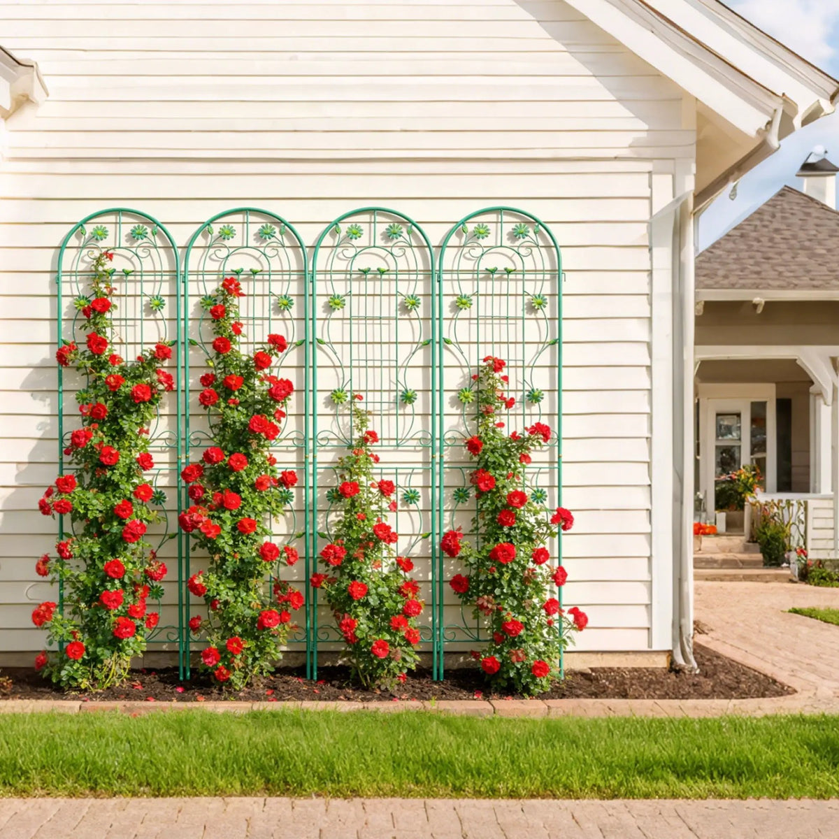 Metal Garden Trellis | Galvanized Steel | Powder Coated | 4 Piece Set
