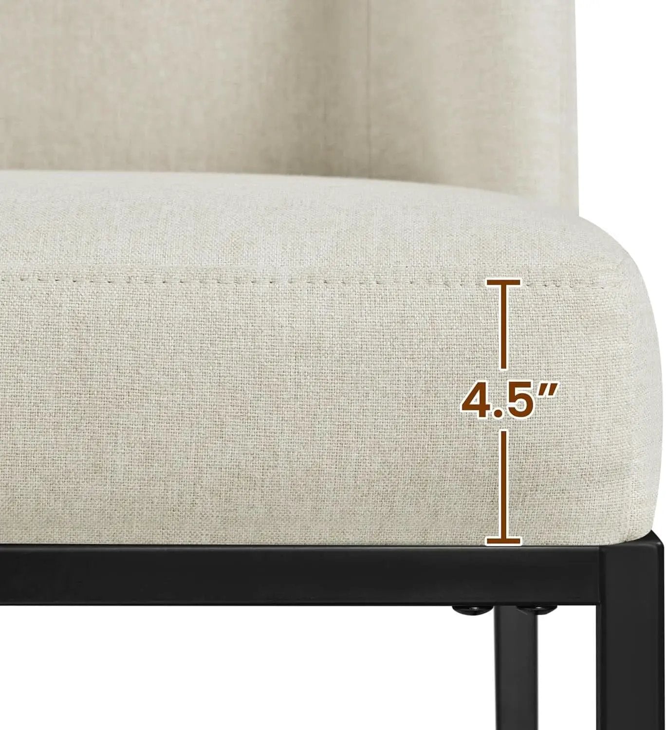Beige Upholstered Dining Chairs Mid Back With Metal Legs 2 from PriceLows™