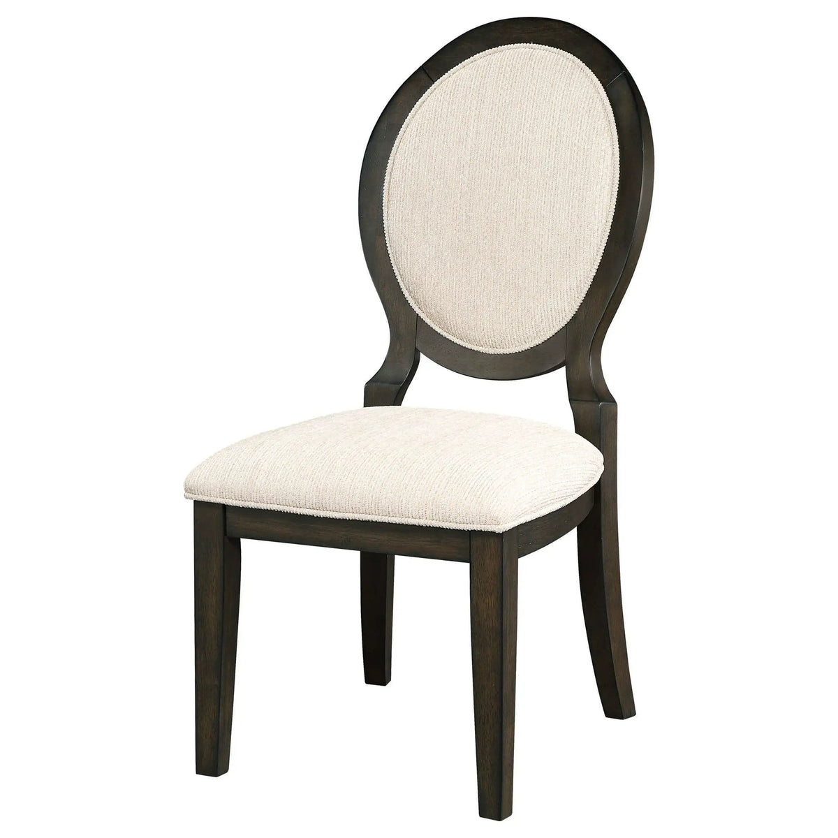 Twyla Oval Back Dining Side Chair Dark Cocoa (Set of 2) | 20 x 25.5 x 40.25 in | Fabric | Dining Room