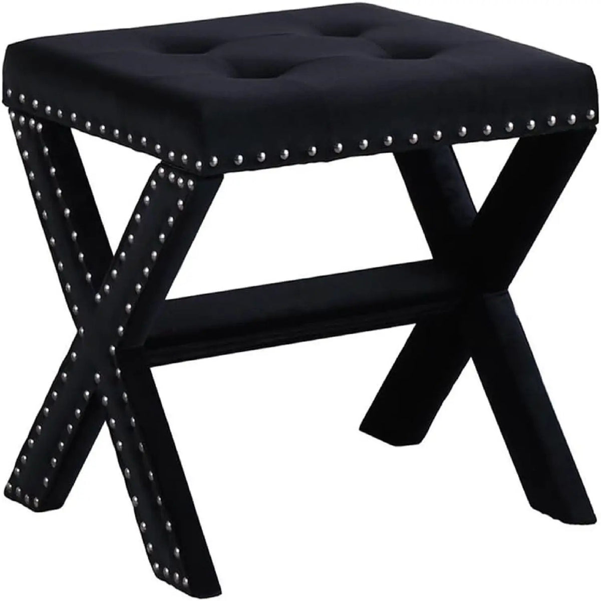 Upholstered Accent Bench | Nailhead Trim | Tufted Seat Cushion