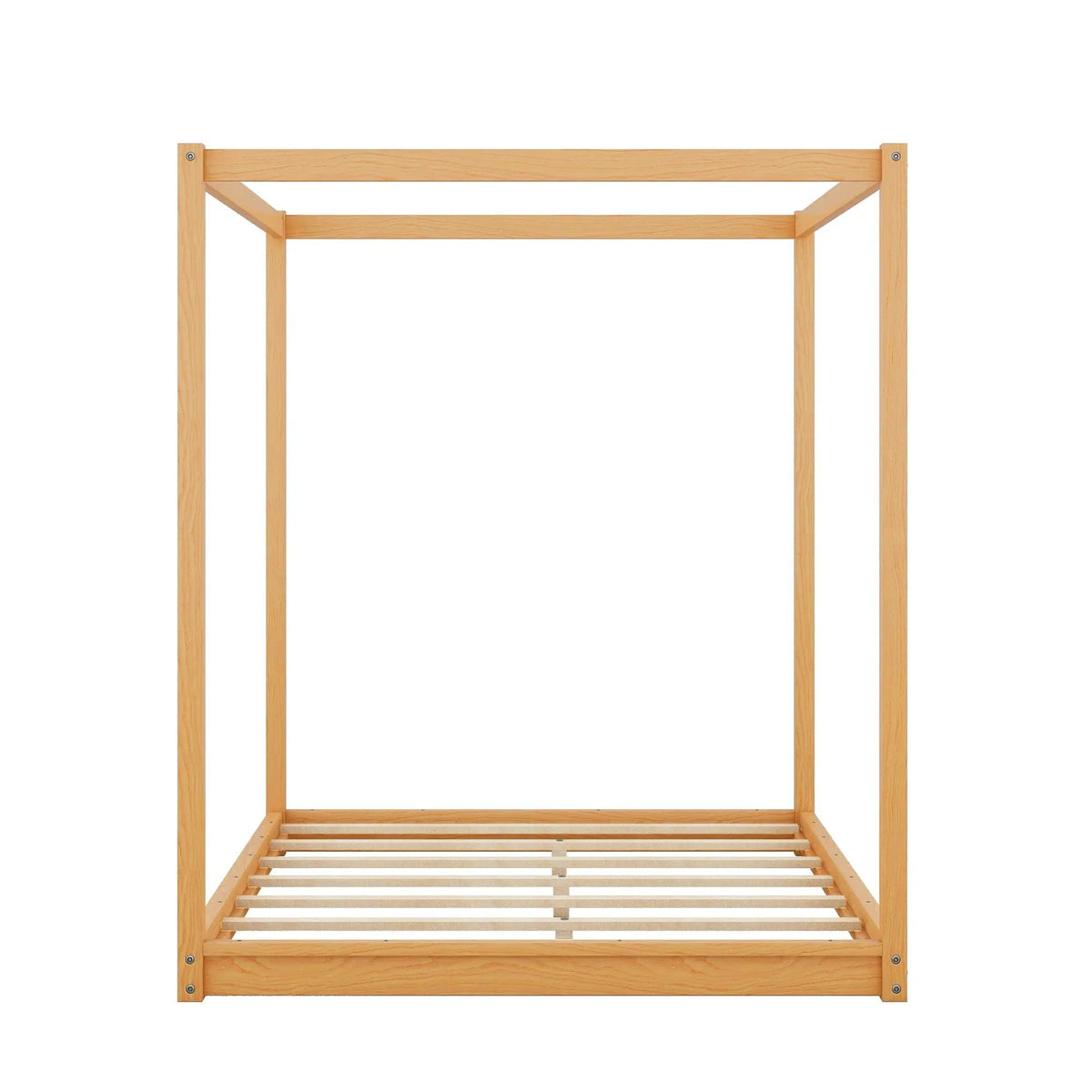 Canopy Platform Bed | Solid Pine Wood | Airflow Slats