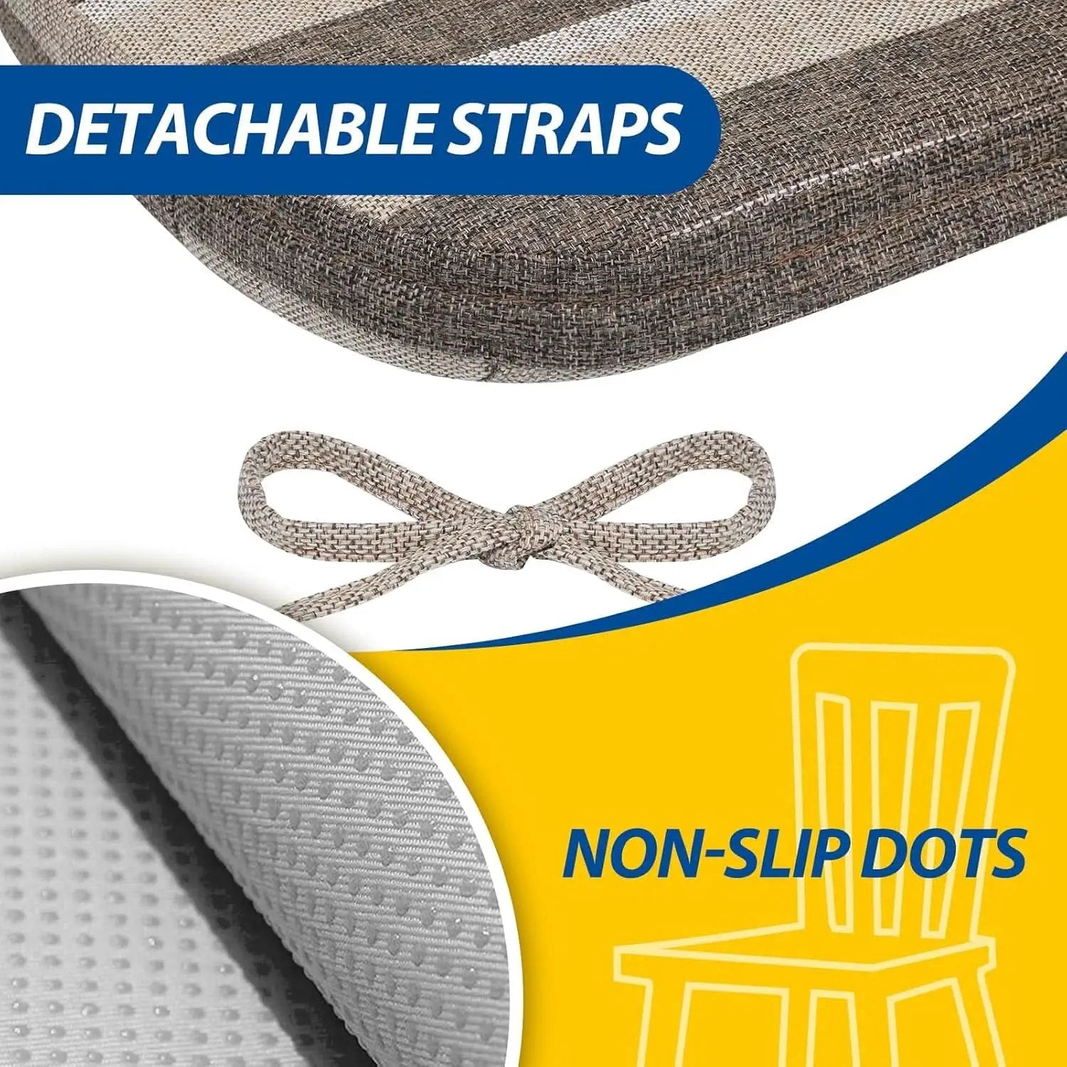 D Shaped Chair Cushions 2 Inch Thick 17 by 16 4 Pack from PriceLows™