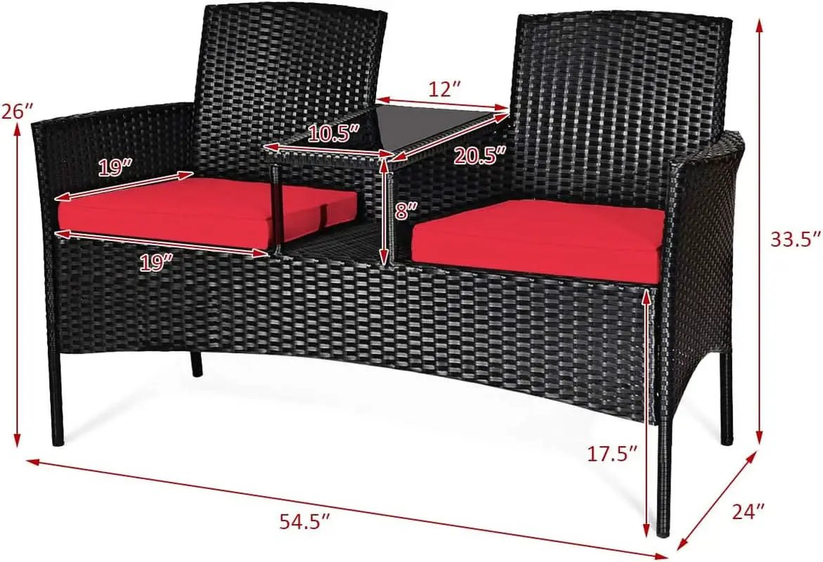 Wicker Outdoor Conversation Set With Removable Cushions from PriceLows™
