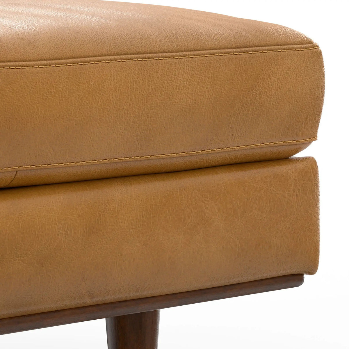 Morrison Handcrafted Ottoman | Mid-Century Modern Styling | Corner-Blocked Frame | 33 Inch Width