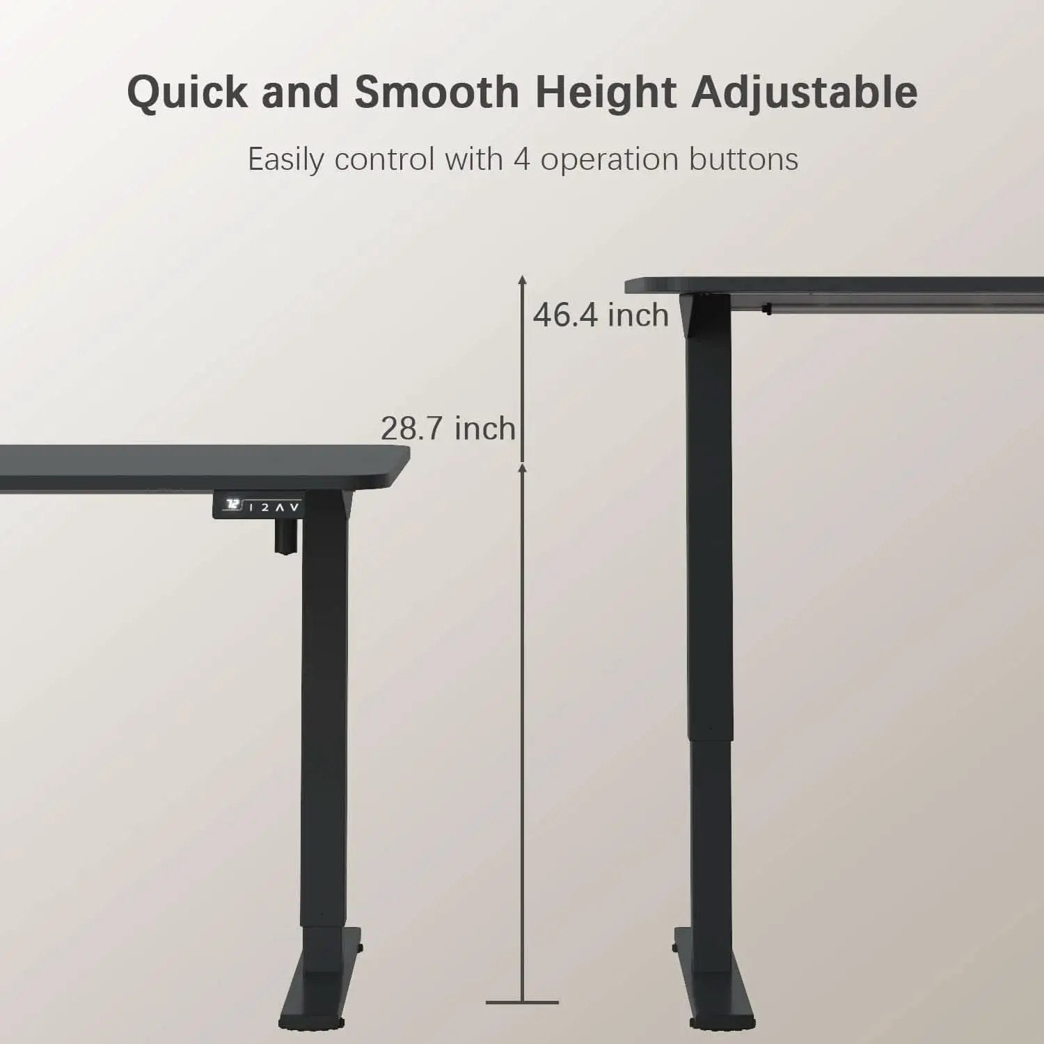 Electric Height Adjustable Standing Desk 55 X 24 Inches from PriceLows™