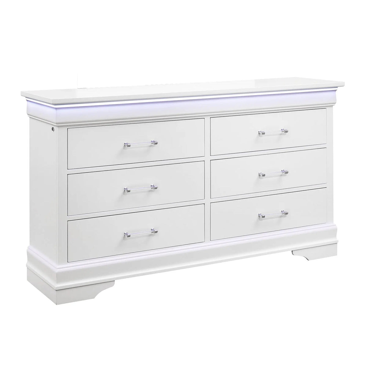 Charlston Dresser | LED Lighting | Six Spacious Drawers | Transitional Style