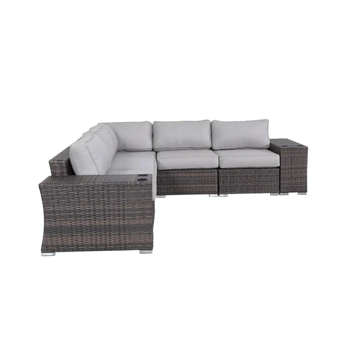 Rattan Sectional Sofa Set | Cushions Included | Durable Wicker Design | No Assembly Required
