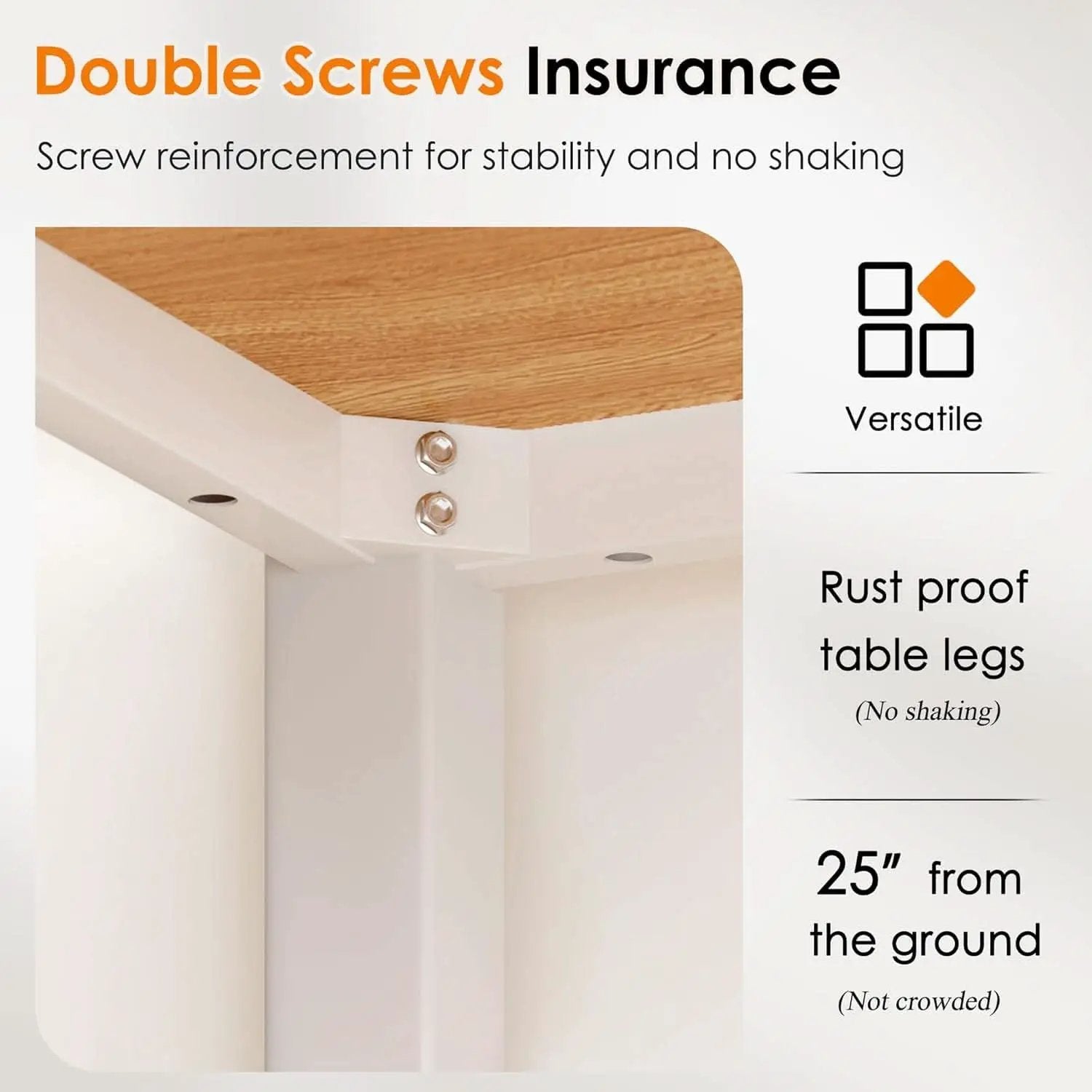 120cm Teak Wood White High Gloss Finish Desk Stability from PriceLows™