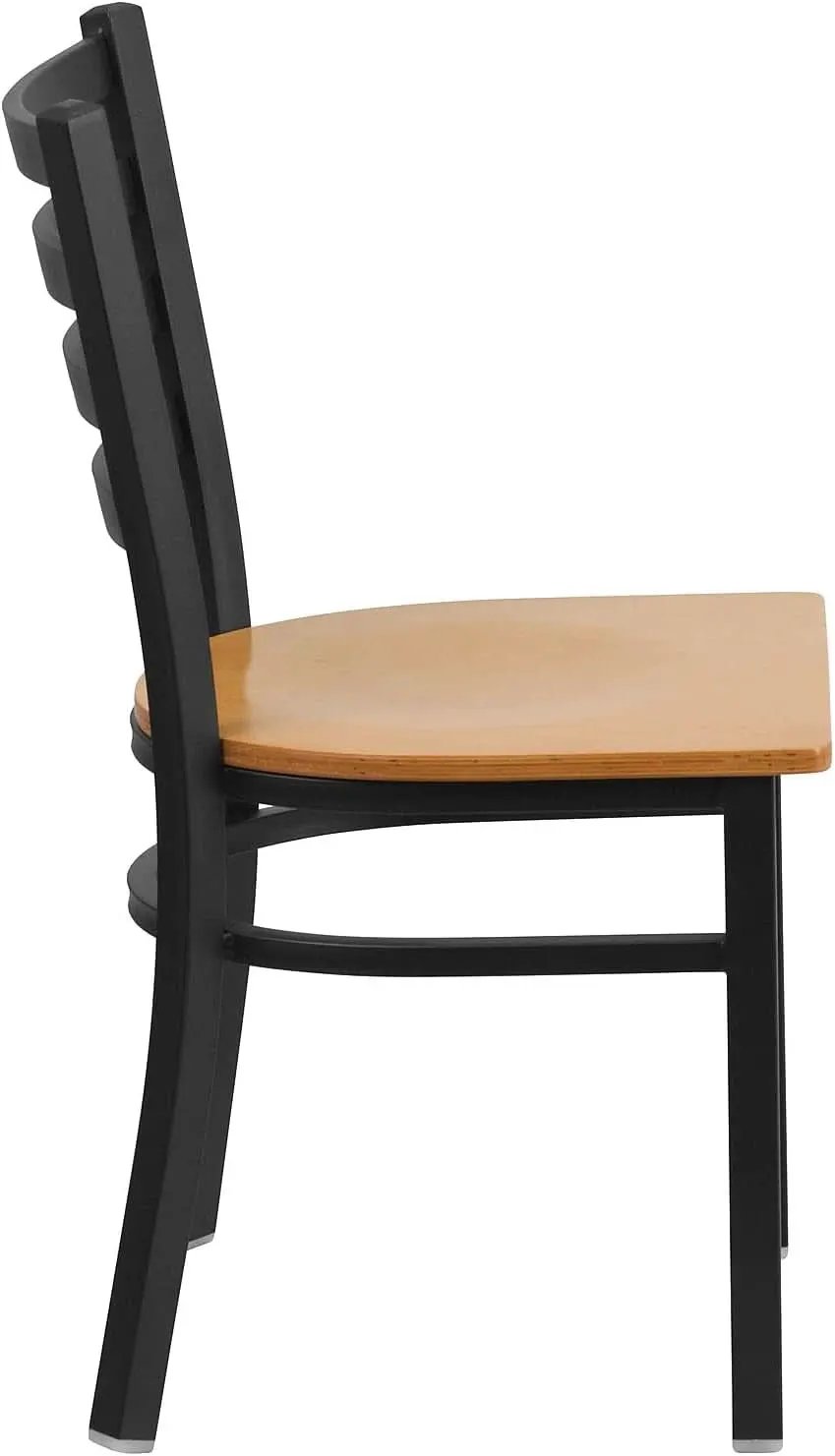 Hercules Series Black Ladder Back Metal Dining Chair Set of 2 With Natural Wood Seat from PriceLows™