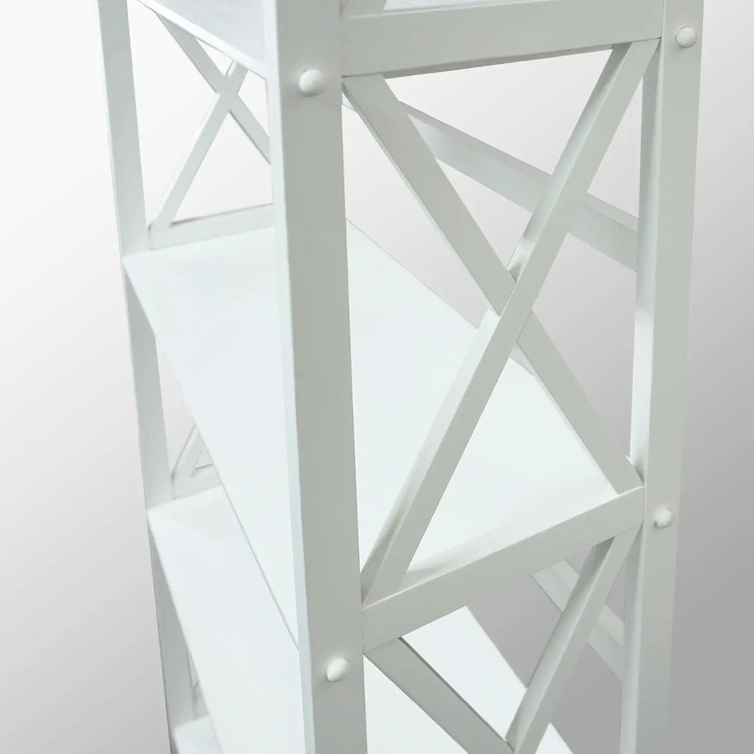 Montego 3 Shelf Bookcase White Modern X Design Storage from PriceLows™