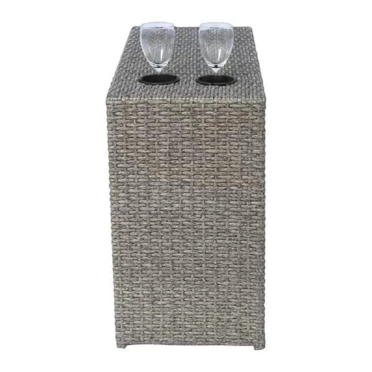 Outdoor Conversation Set | Fire Pit Included | 5 Inch Olefin Cushions | Espresso HDPE Wicker