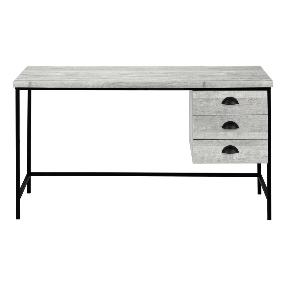 Computer Desk | 3 Storage Drawers | Metal Glides | 55.25 Inch Length