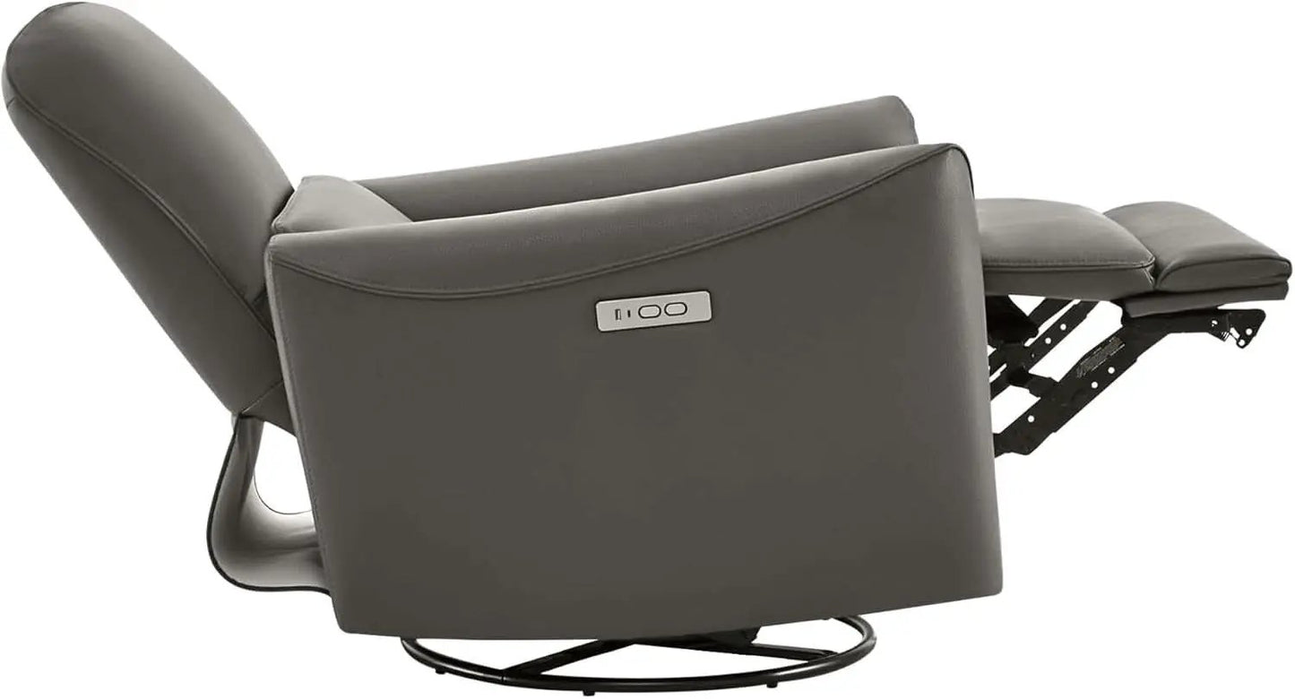 Power Recliner Chair USB Charging Charcoal Faux Leather from PriceLows™