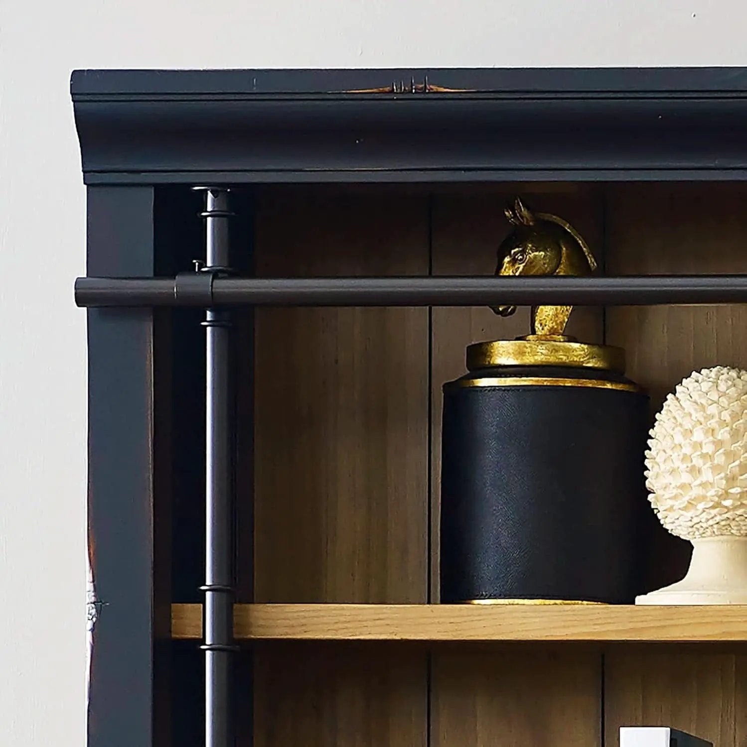 8 Foot Tall Bookcase Wall With Ladder Display Shelf Black from PriceLows™