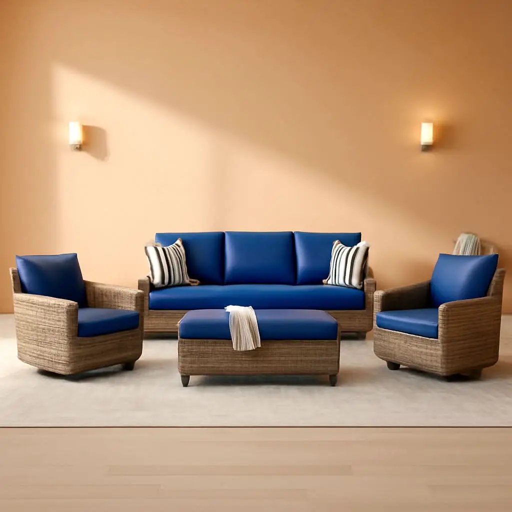 Outdoor Patio Furniture Set 5 Piece All Weather Wicker from PriceLows™
