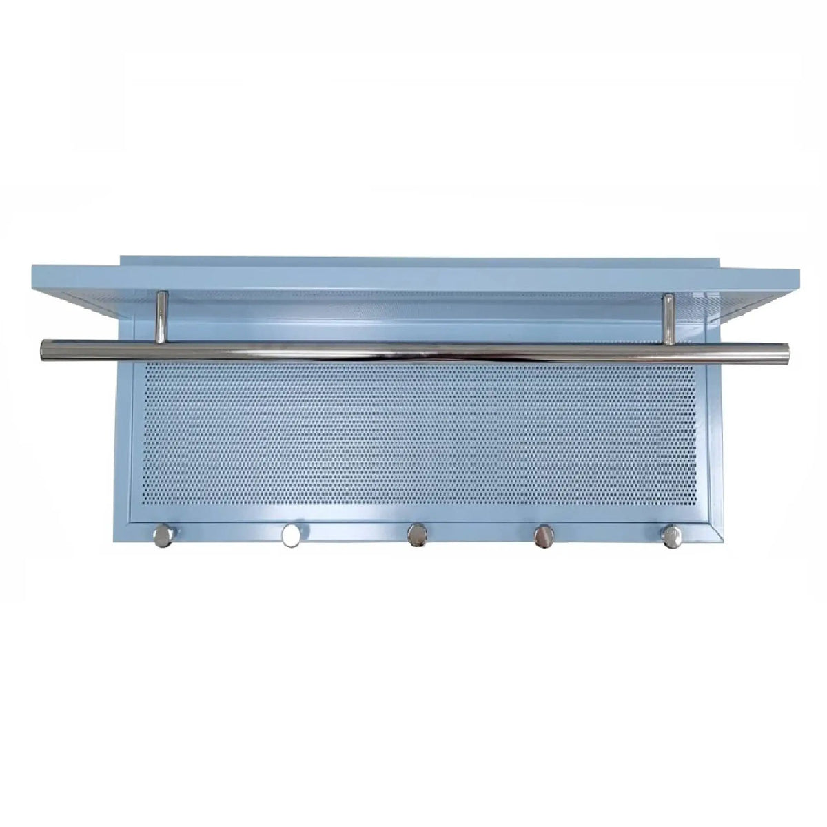 Wall Mounted Coat Rack | 5 Metal Hooks | Storage Shelf And Hanging Bar