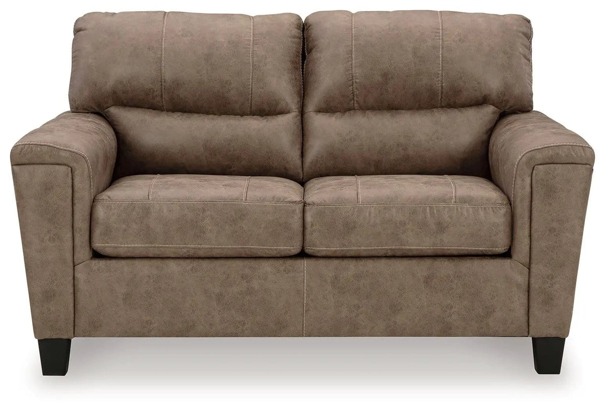 Navi Loveseat | 61 x 38 x 39 in | Faux Leather & Wood | Fossil