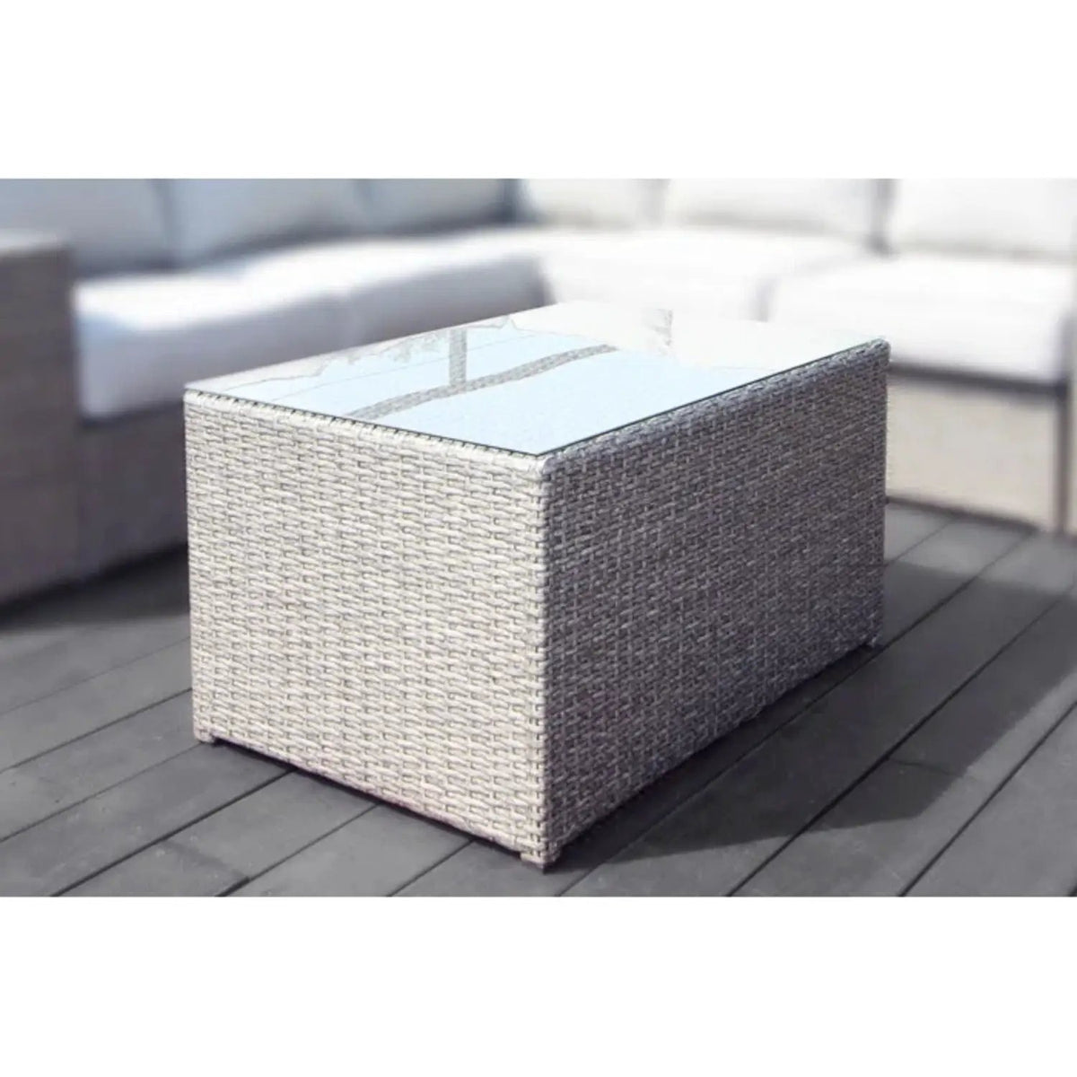 Rectangular Coffee Table | Glass Top | Sturdy Base | 33 Inch Width