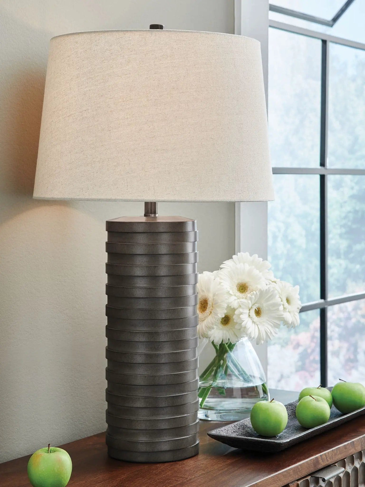 Neilett Poly Table Lamp (Set of 2) | 15.5 x 15.5 x 27.5 in | Fabric | Antique Brown
