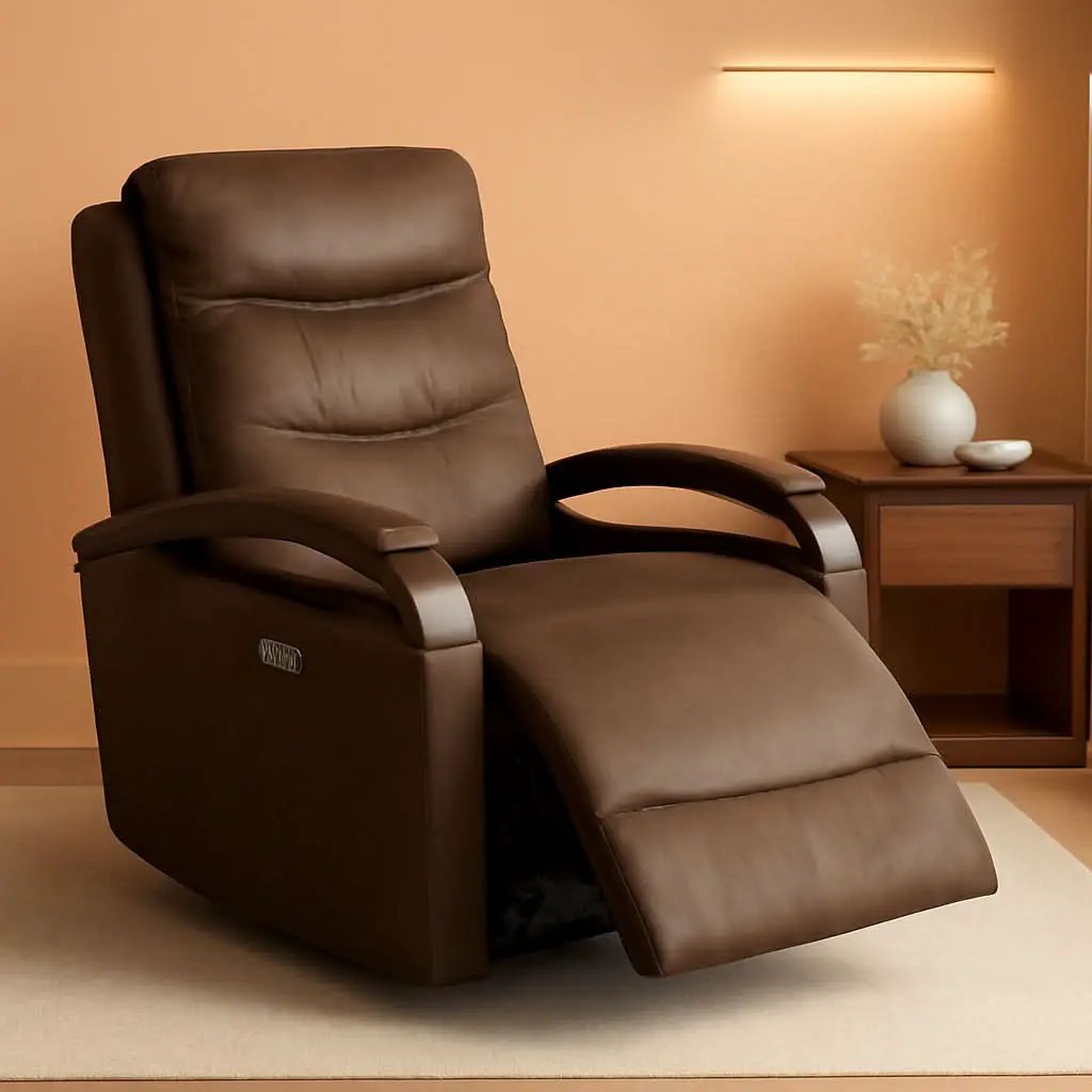 Chocolate Swivel Glider Rocker Recliner With USB Charging from PriceLows™