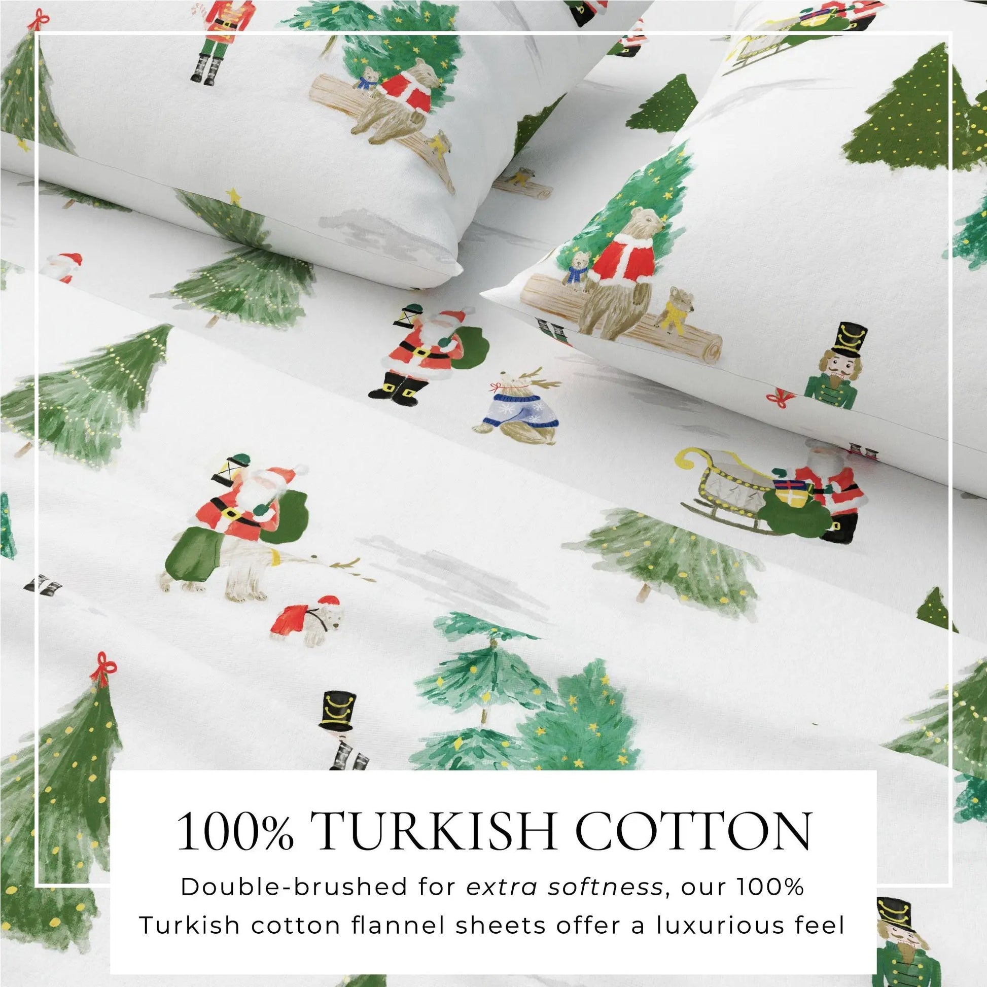 Turkish Cotton Christmas Flannel Sheet Set - Whittaker Collection from PriceLows™
