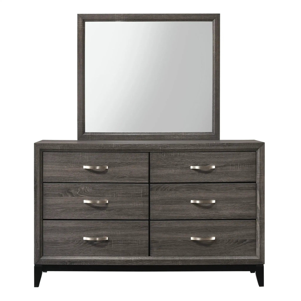 Contemporary 6 Drawer Dresser | Handles | 58.1 Inch Width | Timeless Finish