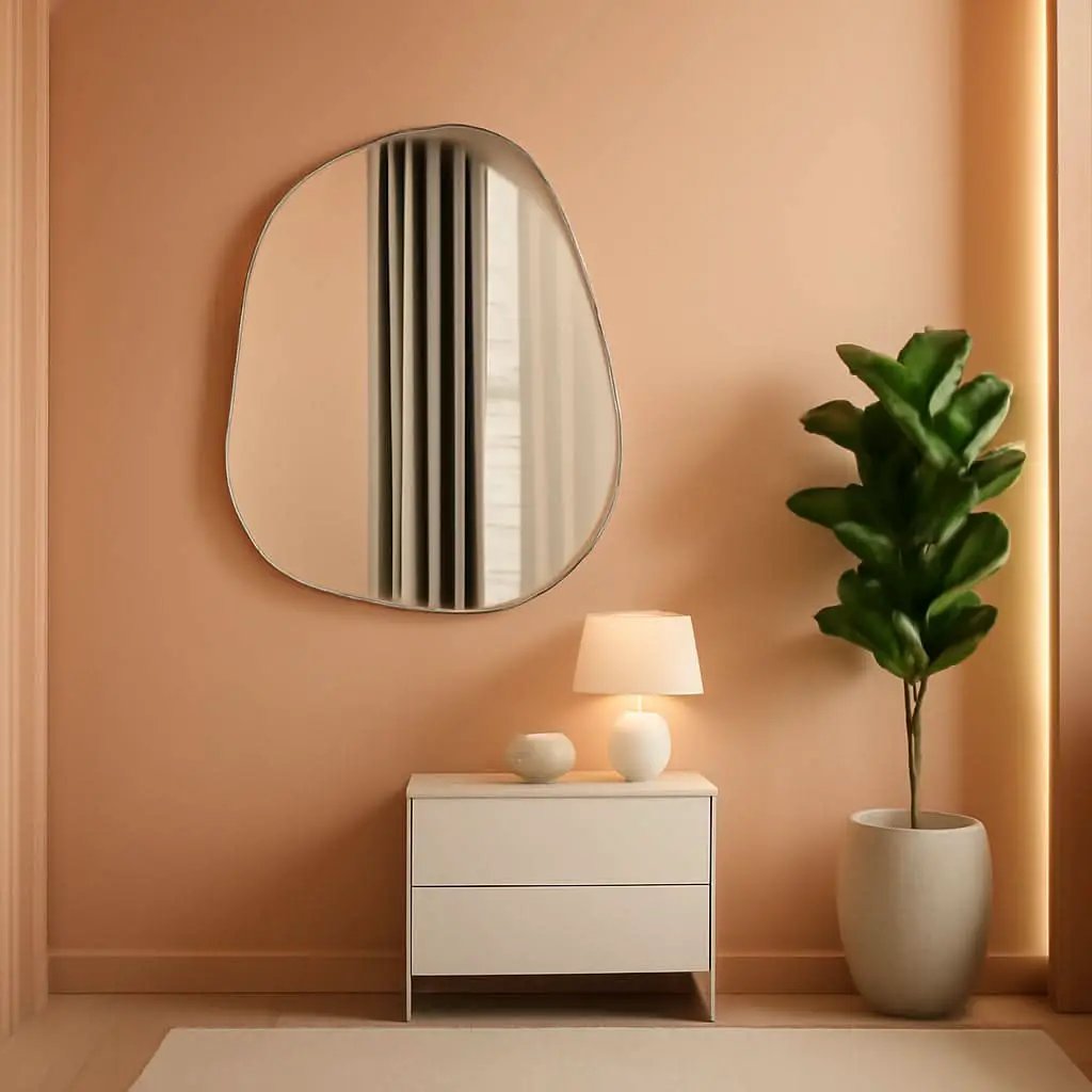 Contemporary Wall Mirror With Gold Frame 32x24 Inches for Living Room from PriceLows™