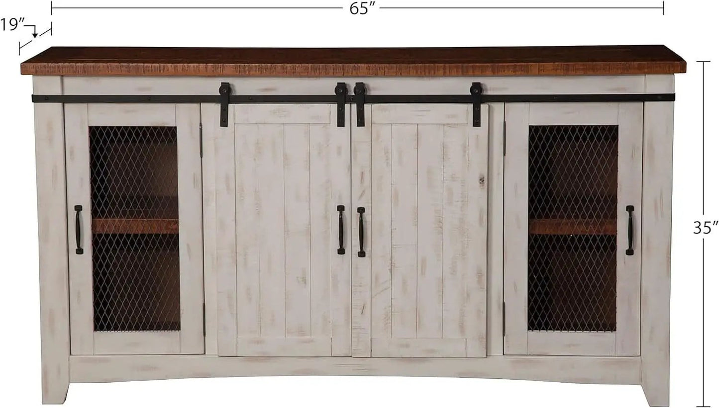 65 Inch Solid Wood TV Stand With Ample Storage Cabinet from PriceLows™