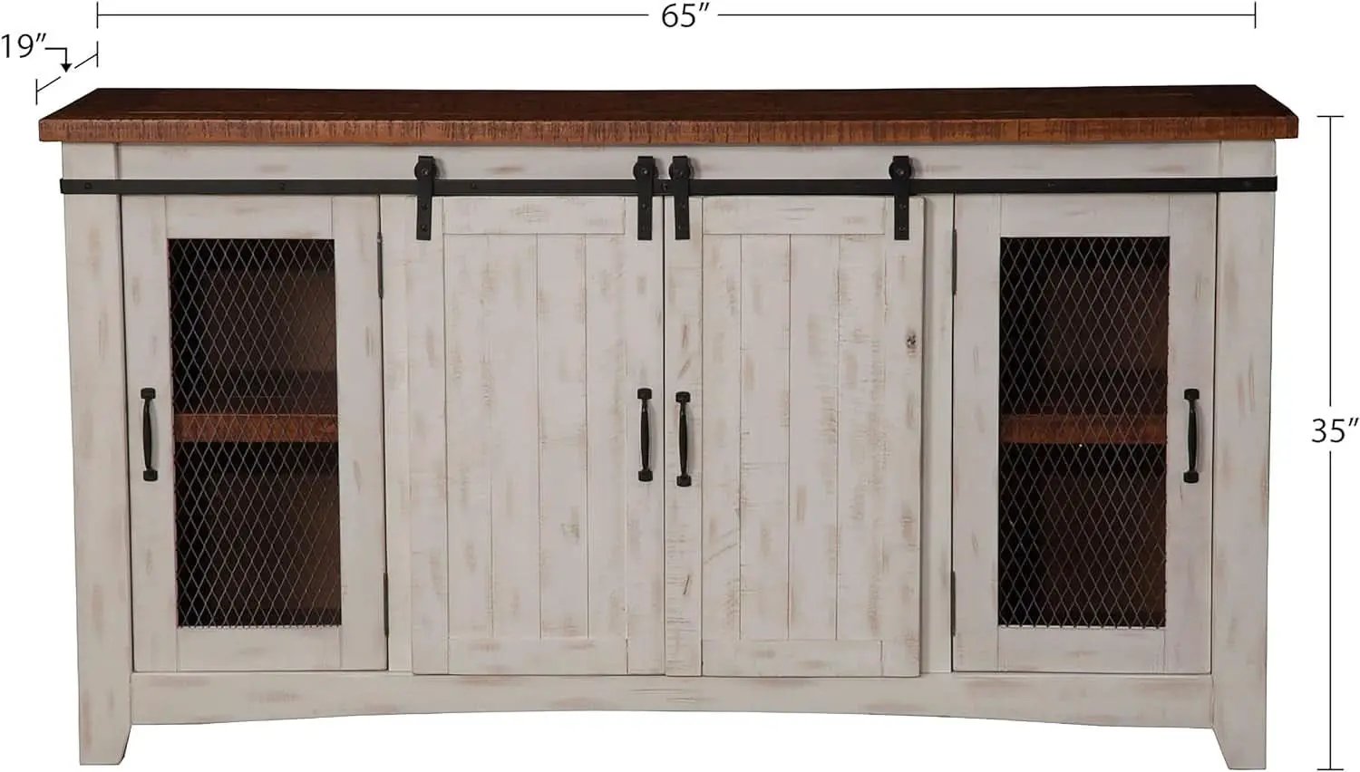 65 Inch Solid Wood TV Stand With Ample Storage Cabinet from PriceLows™