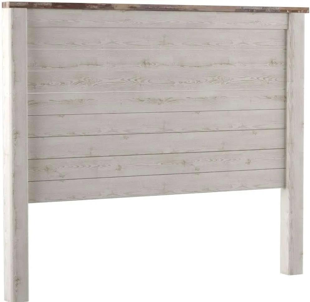 Queen Whitewash Farmhouse Panel Headboard for Chic Decor from PriceLows™