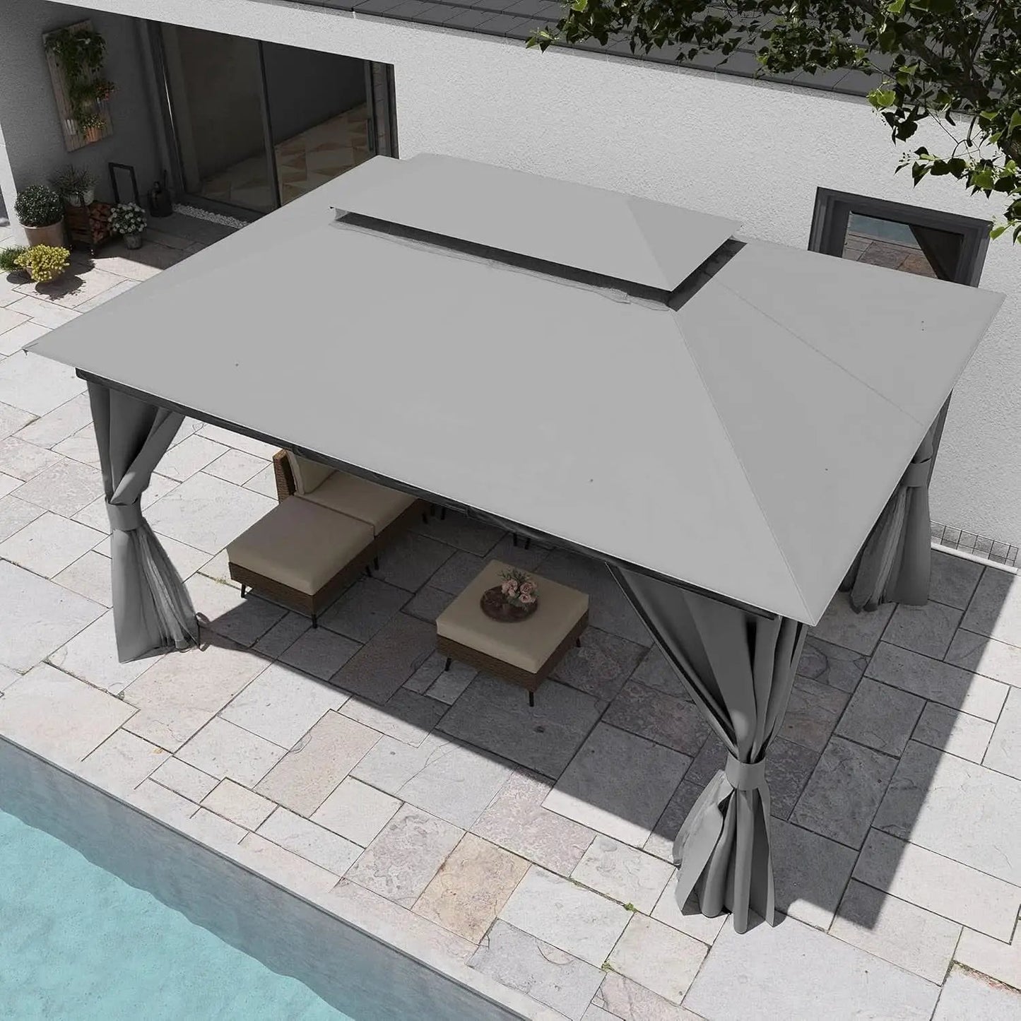 Outdoor Gazebo 10x13 With Mosquito Netting Weatherproof from PriceLows™