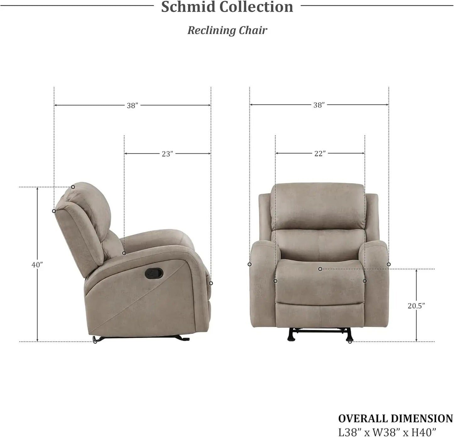 Polished Microfiber Manual Reclining Sofa Set Brown 3 Piece from PriceLows™