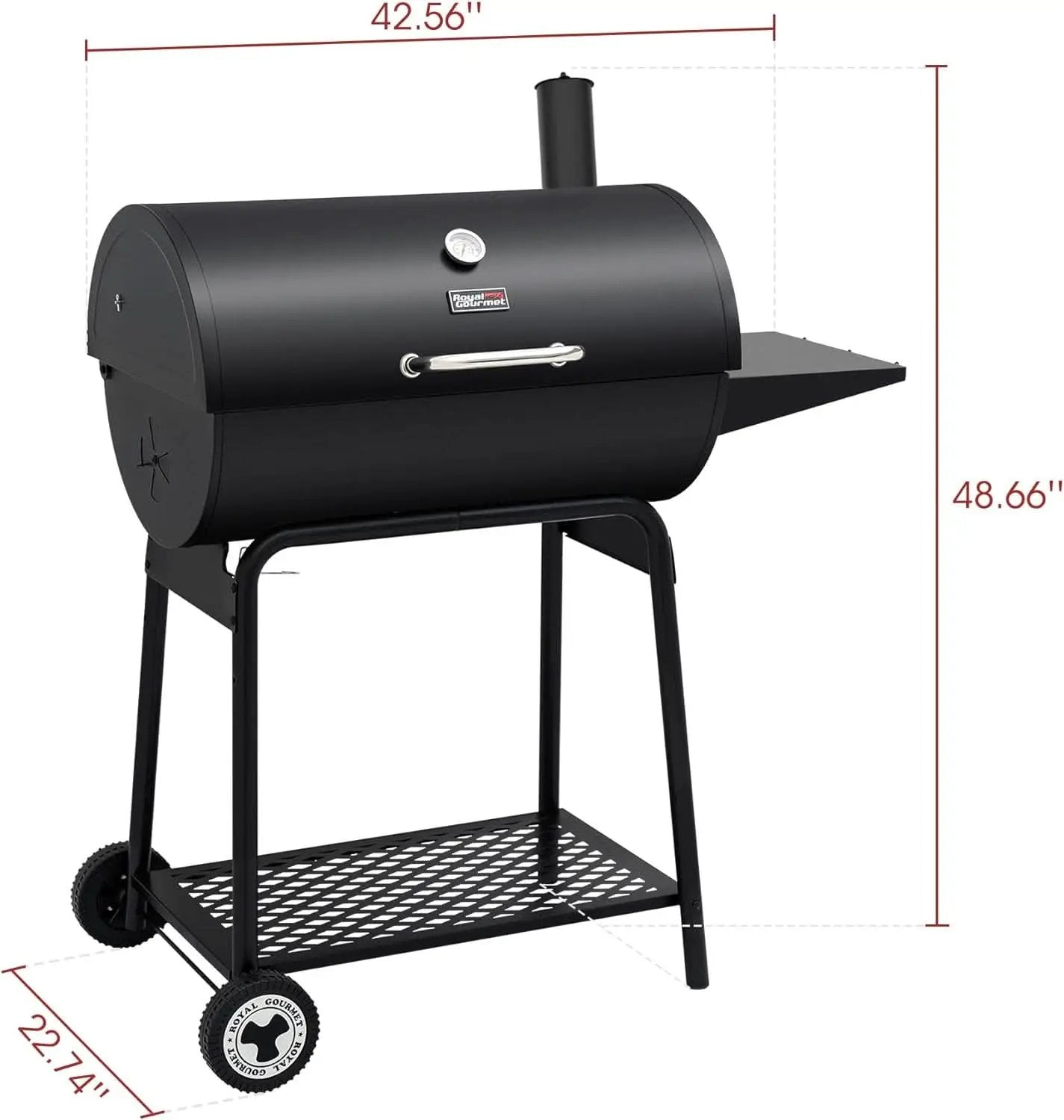 30 Inch Barrel Charcoal Grill With 627 Square Inches Cooking Space from PriceLows™