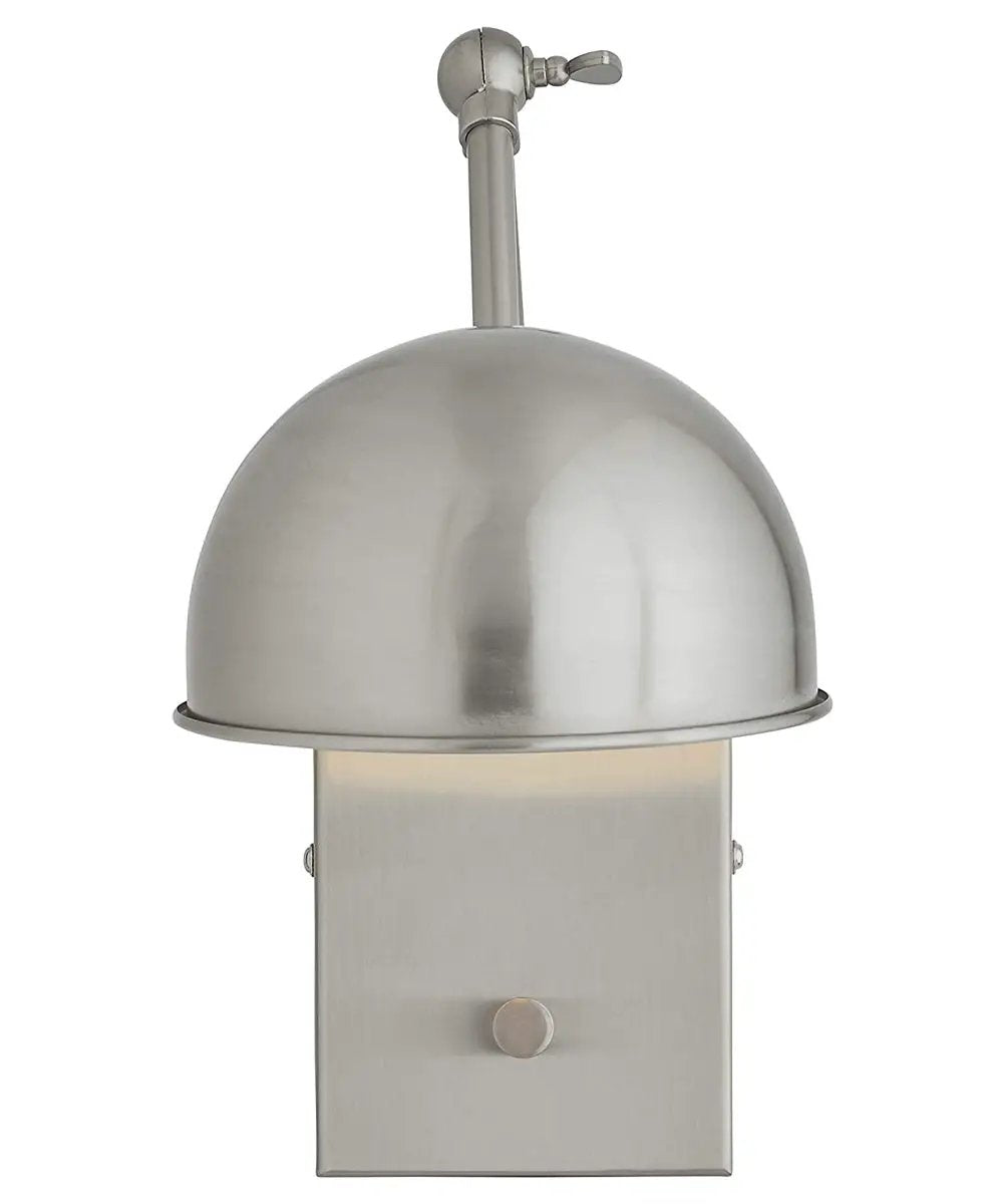 Swing Arm LED Wall Lamp | 12 Inch Height | Brushed Steel Finish