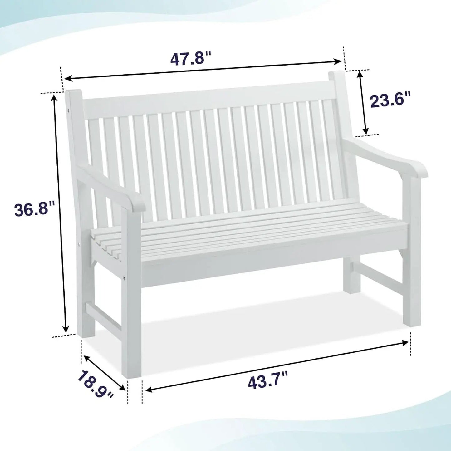 Two Person Weatherproof Poly Lumber Outdoor Bench Seating from PriceLows™