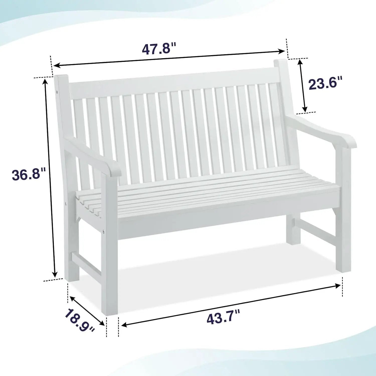 Two Person Weatherproof Poly Lumber Outdoor Bench Seating from PriceLows™