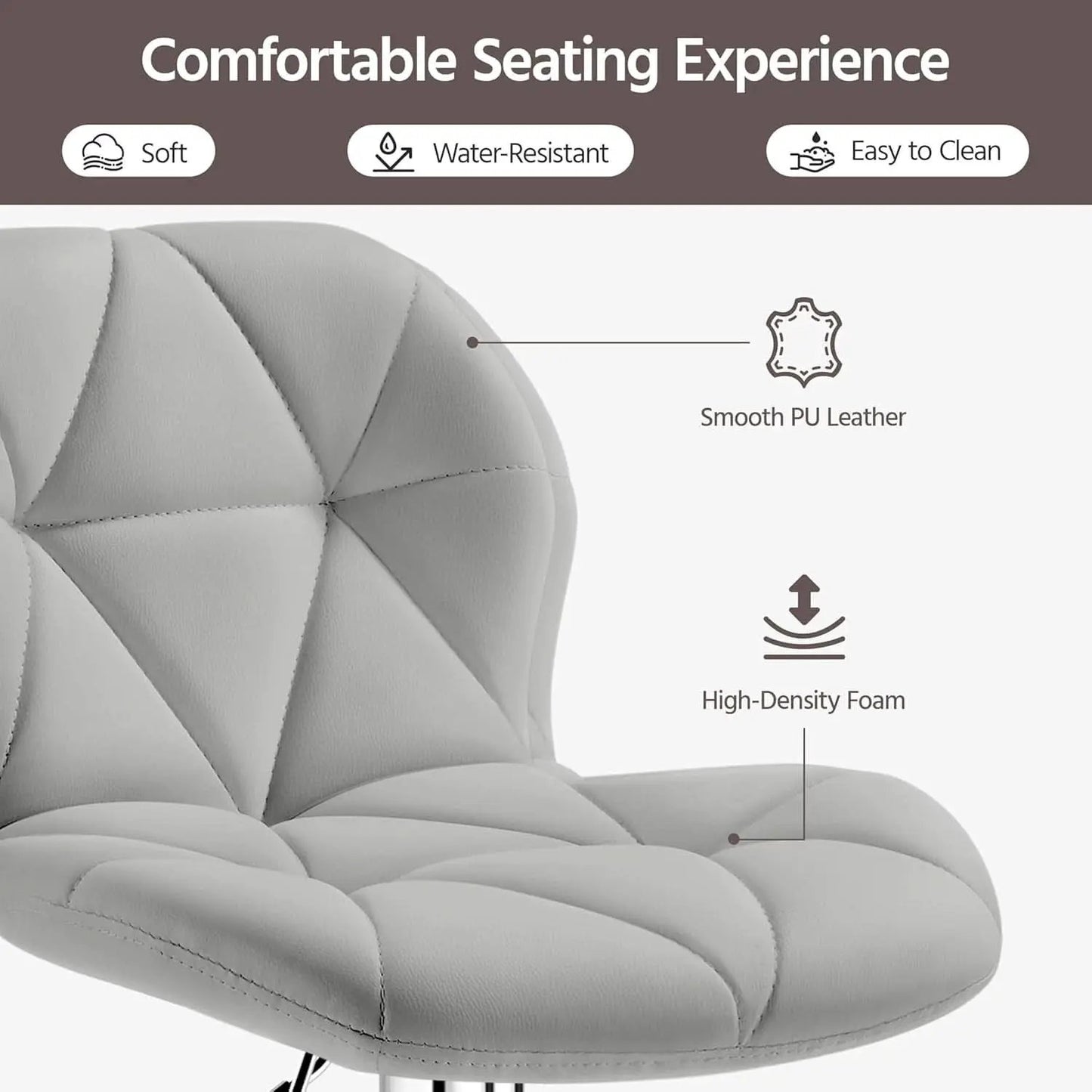 Elegant PU Leather Swivel Bar Stools Set of Four from PriceLows™