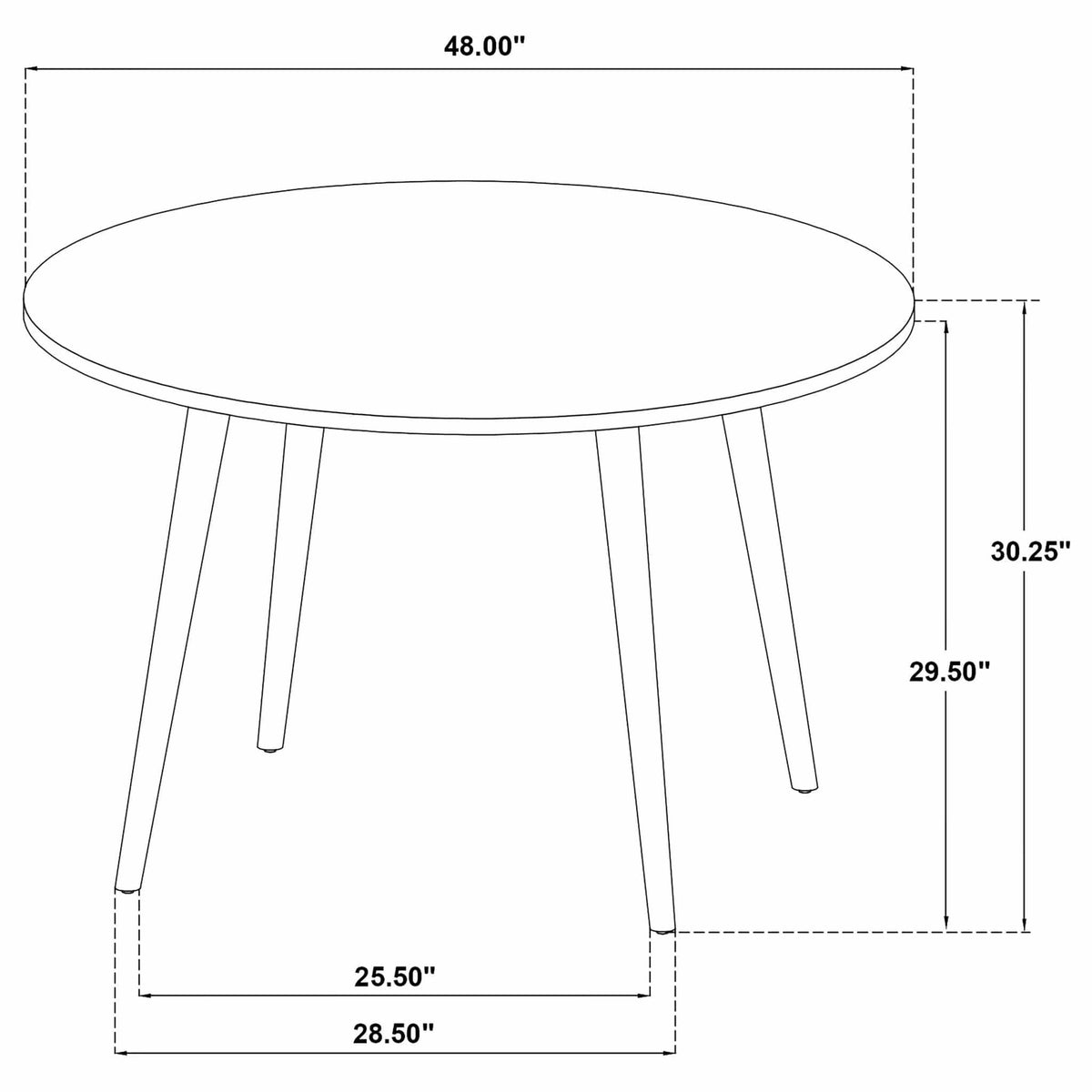 Andrews 48-inch Round Wood Dining Room Table Light Ash | 48 x 48 x 30.25 in | Rubberwood & Engineered Wood | Dining Room