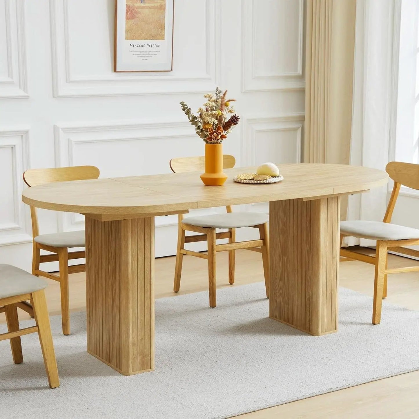 70.8 Inch Natural Dining Table For Kitchen And Dining Room from PriceLows™