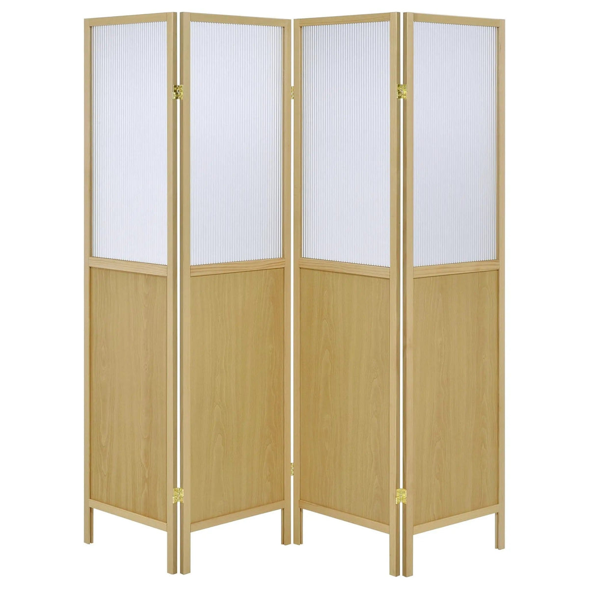 Mattison 4-Panel Room Divider Folding Shoji Screen | 69.5 x 0.75 x 70.25 in | Wood | Natural