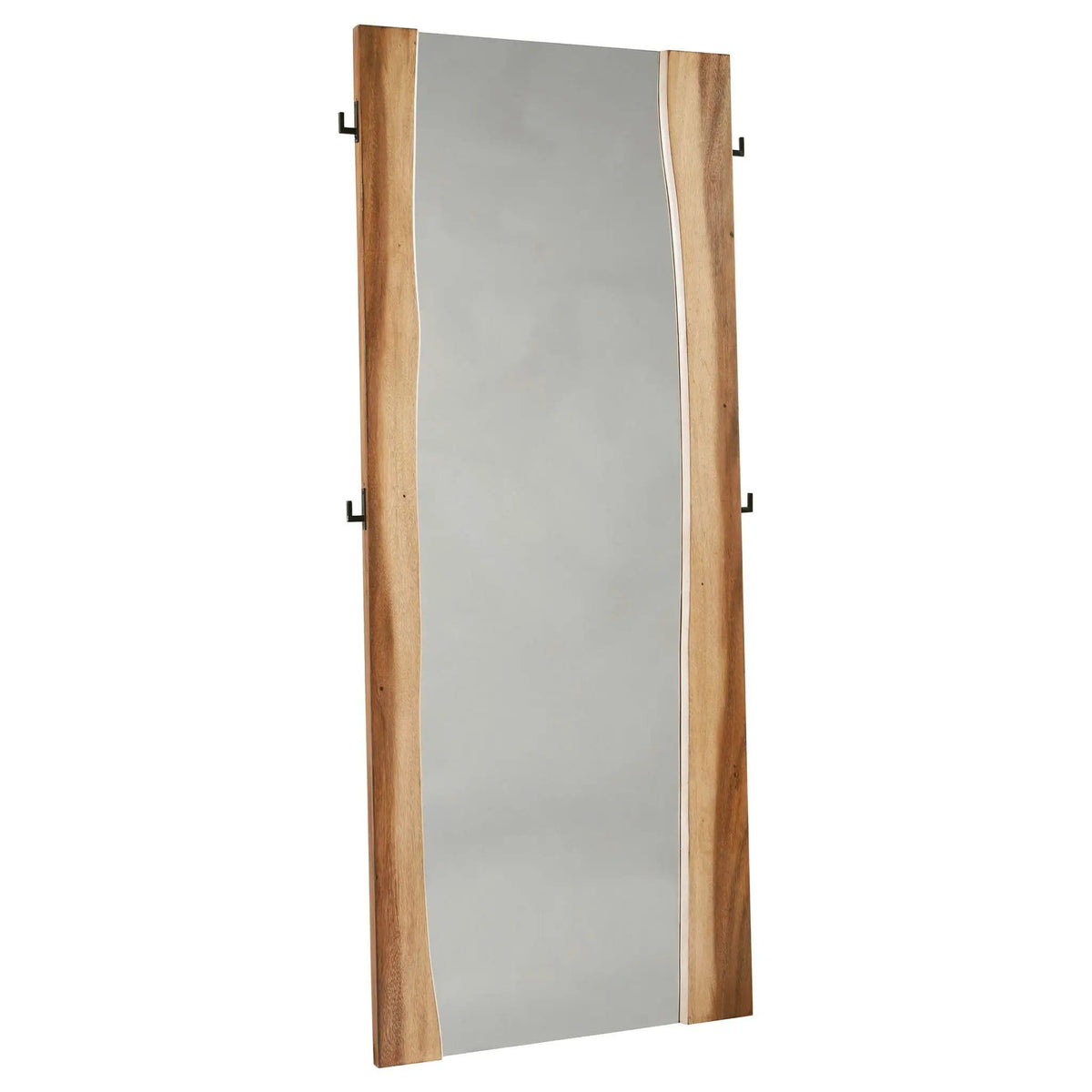 Winslow 31 x 76 Inch Standing Floor Mirror Smokey | 31 x 1.5 x 76 in | Walnut & Metal | Walnut