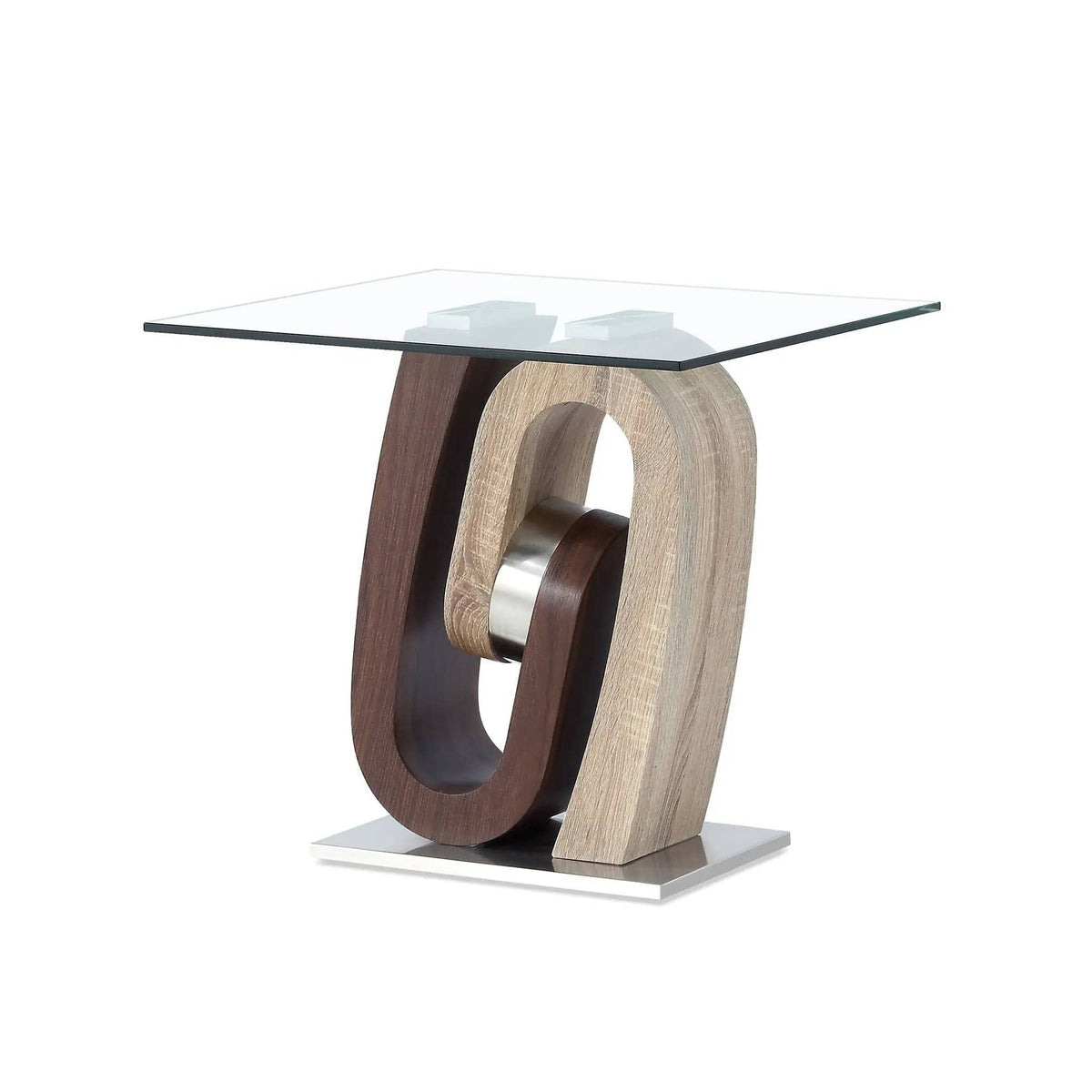 Chase End Table Contemporary Design | 2 Pieces | Solid Wood & Walnut | Living Room