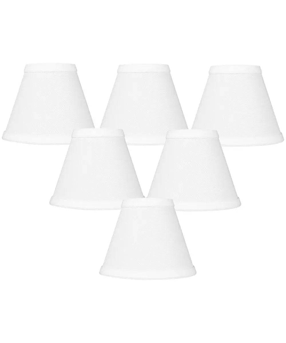 Clip On Lampshades | White Linen | 6X5 Inches | Set Of 6