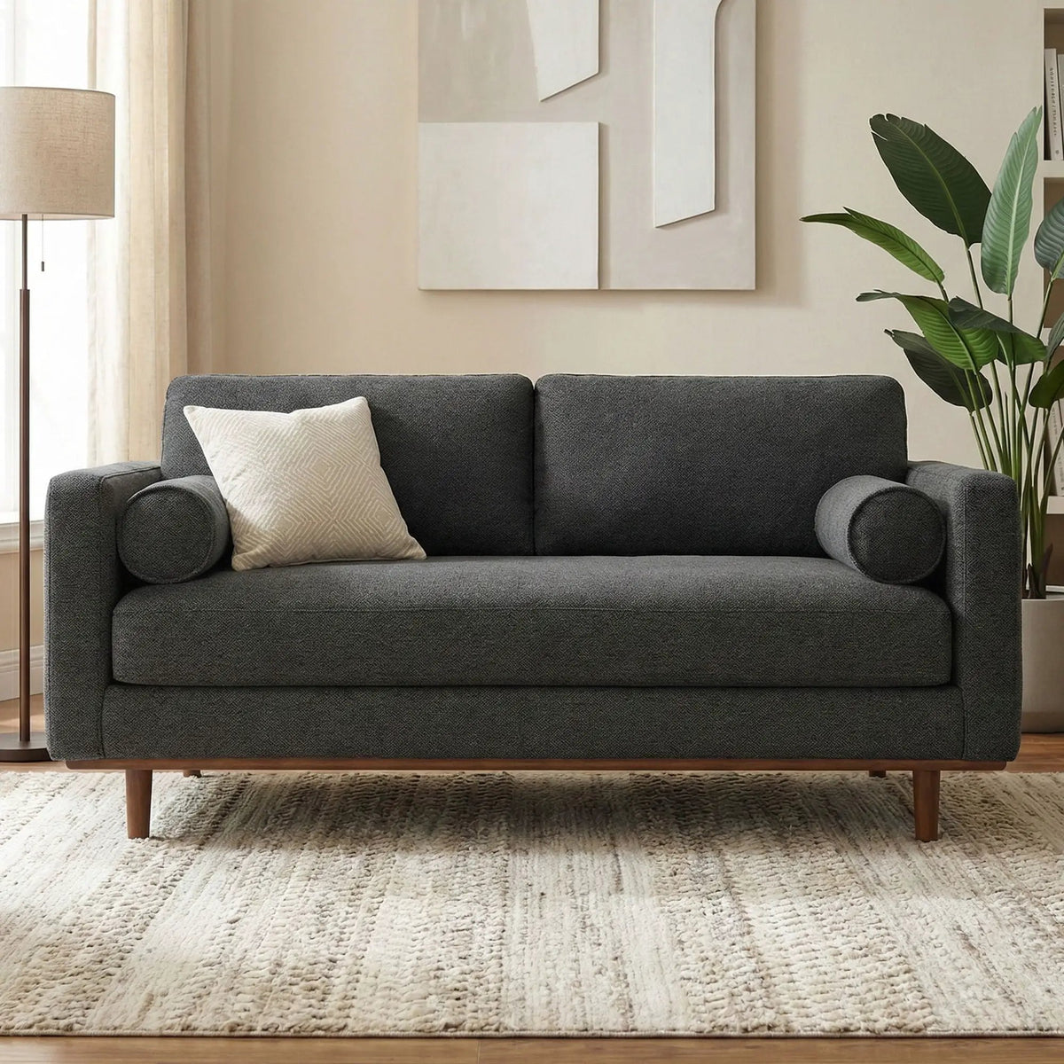 Morrison Upholstered Sofa | Recycled Blend Fabric | Single Bench Seat Cushion | 72 Inch Length