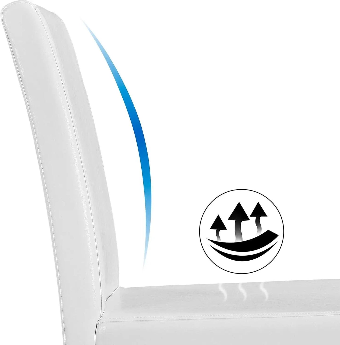 Dining Chair Set Of 4 White Faux Leather Parson Chairs from PriceLows™