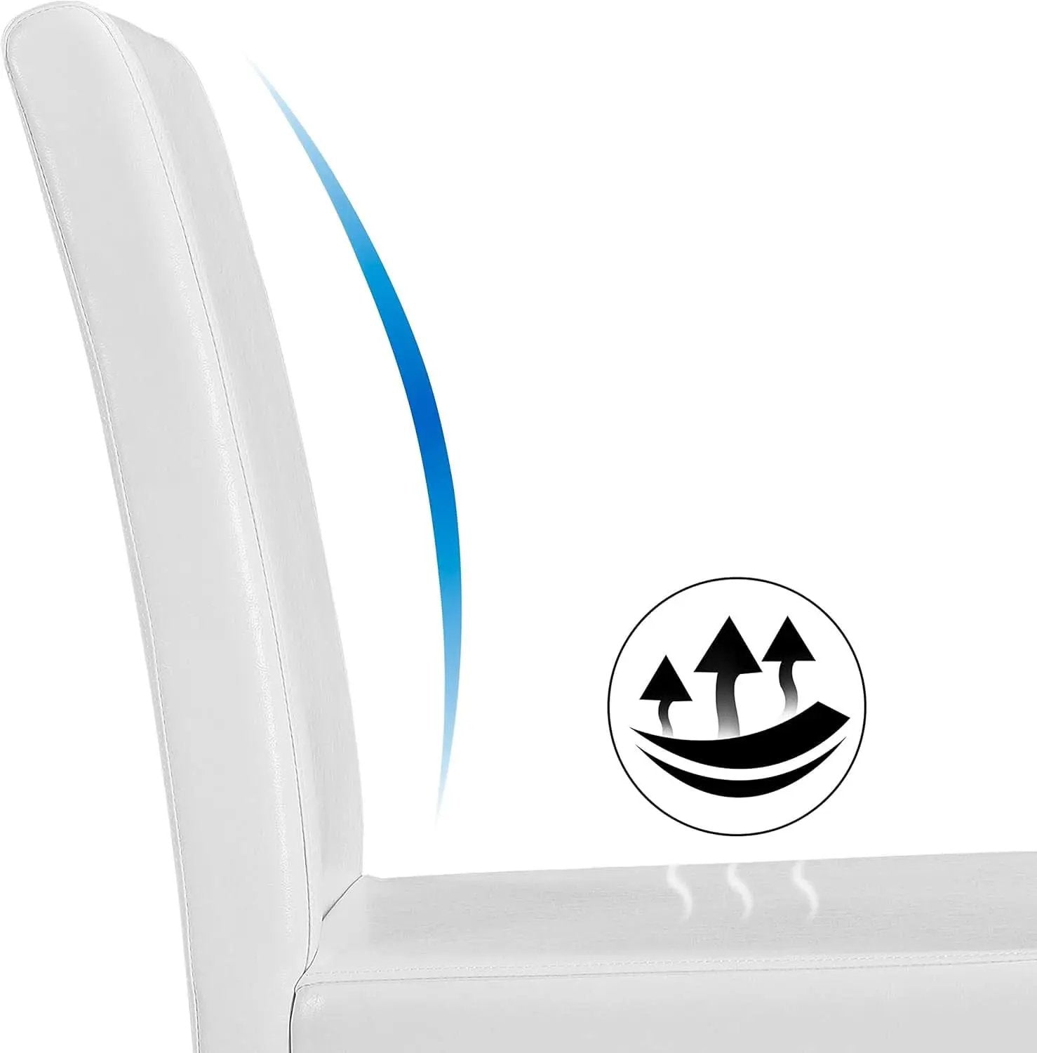 Dining Chair Set Of 4 White Faux Leather Parson Chairs from PriceLows™