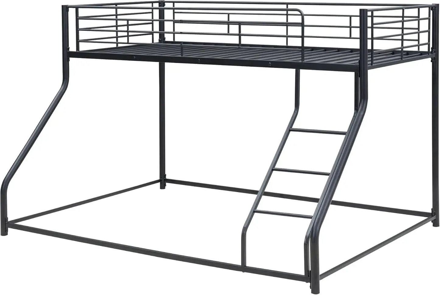 Heavy Duty Twin Over Queen Metal Bunk Bed In Black from PriceLows™