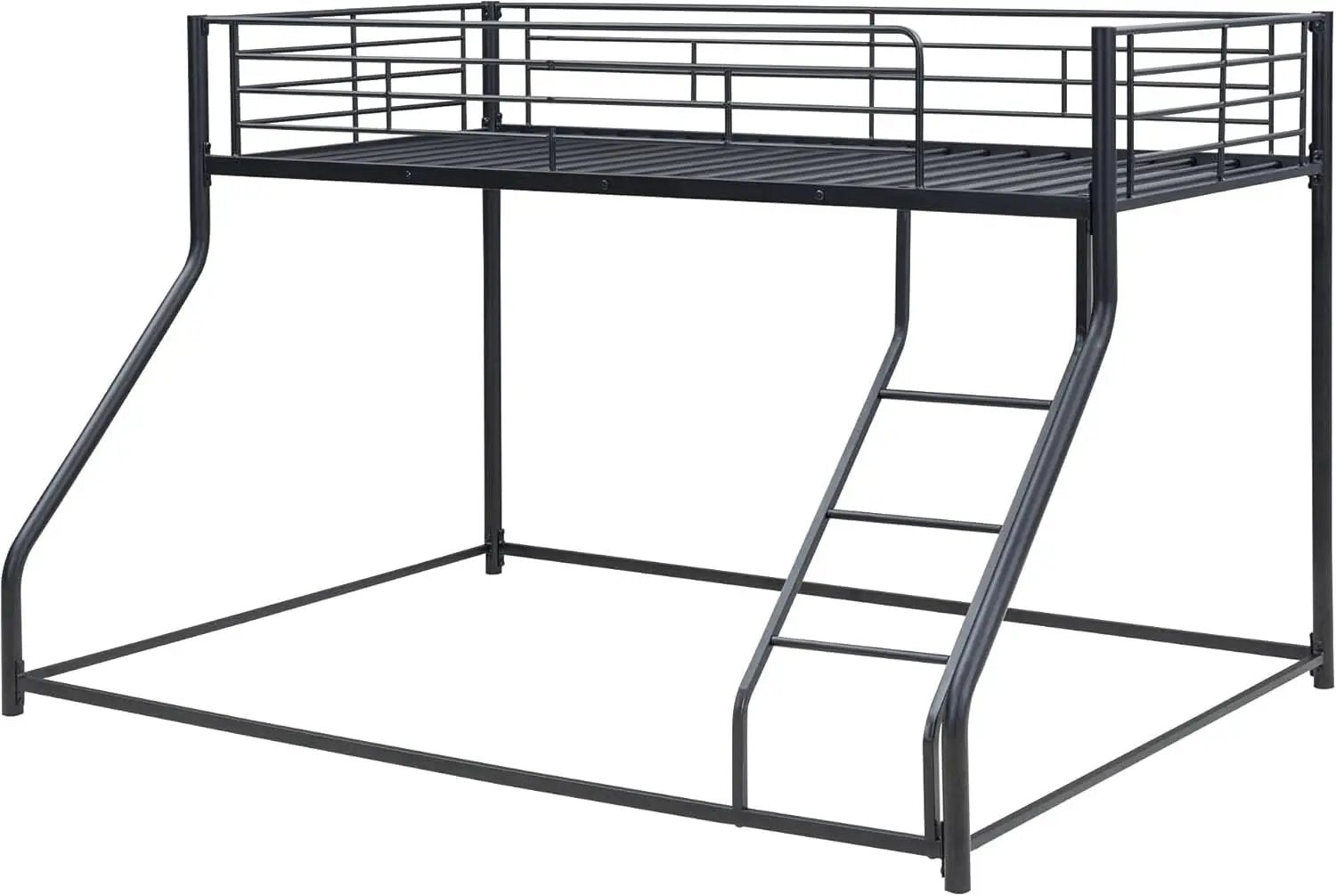 Heavy Duty Twin Over Queen Metal Bunk Bed In Black from PriceLows™