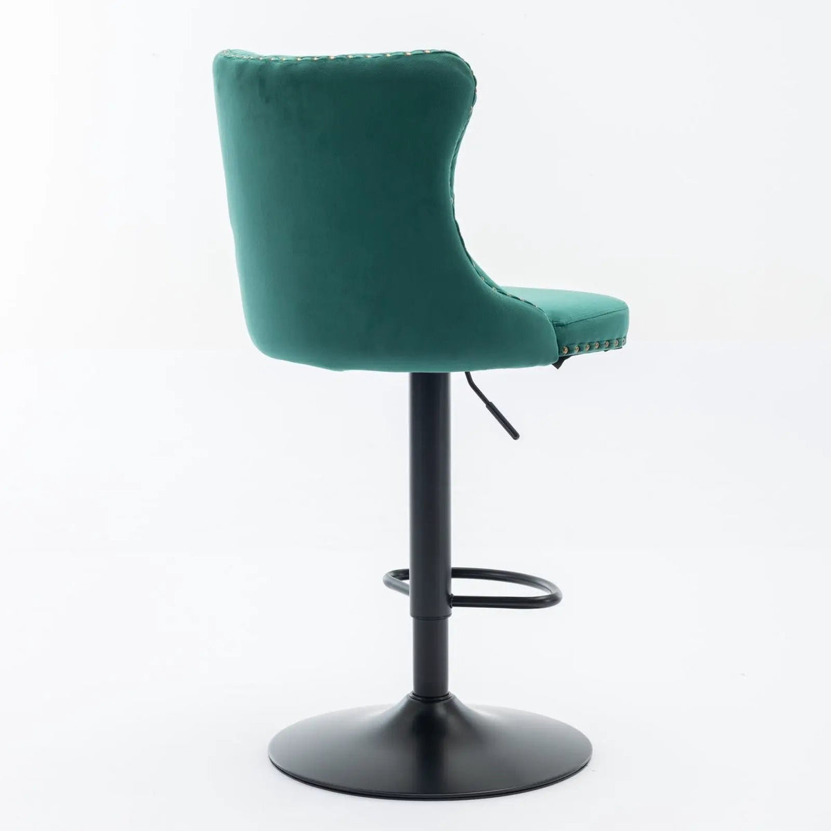 Swivel Barstools | Adjustable Height | Tufted Back With Nailheads | Set of 2