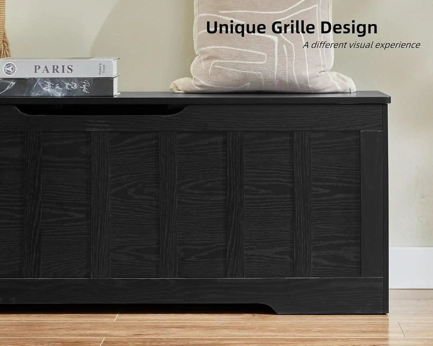 ExtraLarge 51.2 InchesHigh Storage Chest Bench Black from PriceLows™